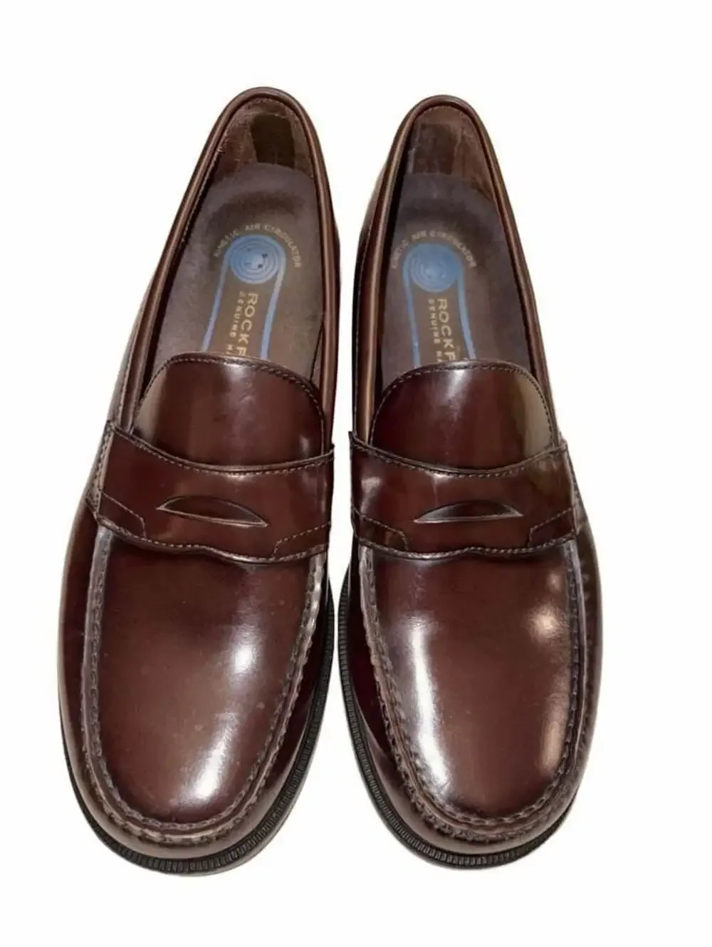 Rockport APM1108P Kinetic Air Circulator Genuine Brown Leather Penny Loafers